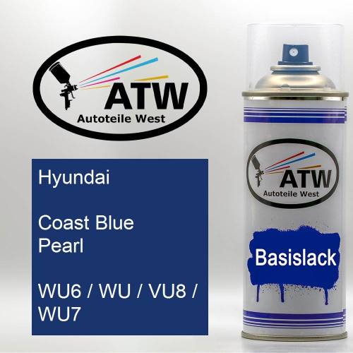 Hyundai, Coast Blue Pearl, WU6 / WU / VU8 / WU7: 400ml Sprühdose, von ATW Autoteile West.